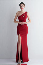 Smellmail™-One-shoulder fitted fishtail evening dress