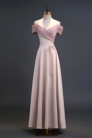 Smellmail™-Bridesmaid dress satin pink sister dress bridesmaid group dress