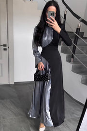 Smellmail™-Long Sleeve Slim Belt Fashion Dress Women's Irregular Long Skirt