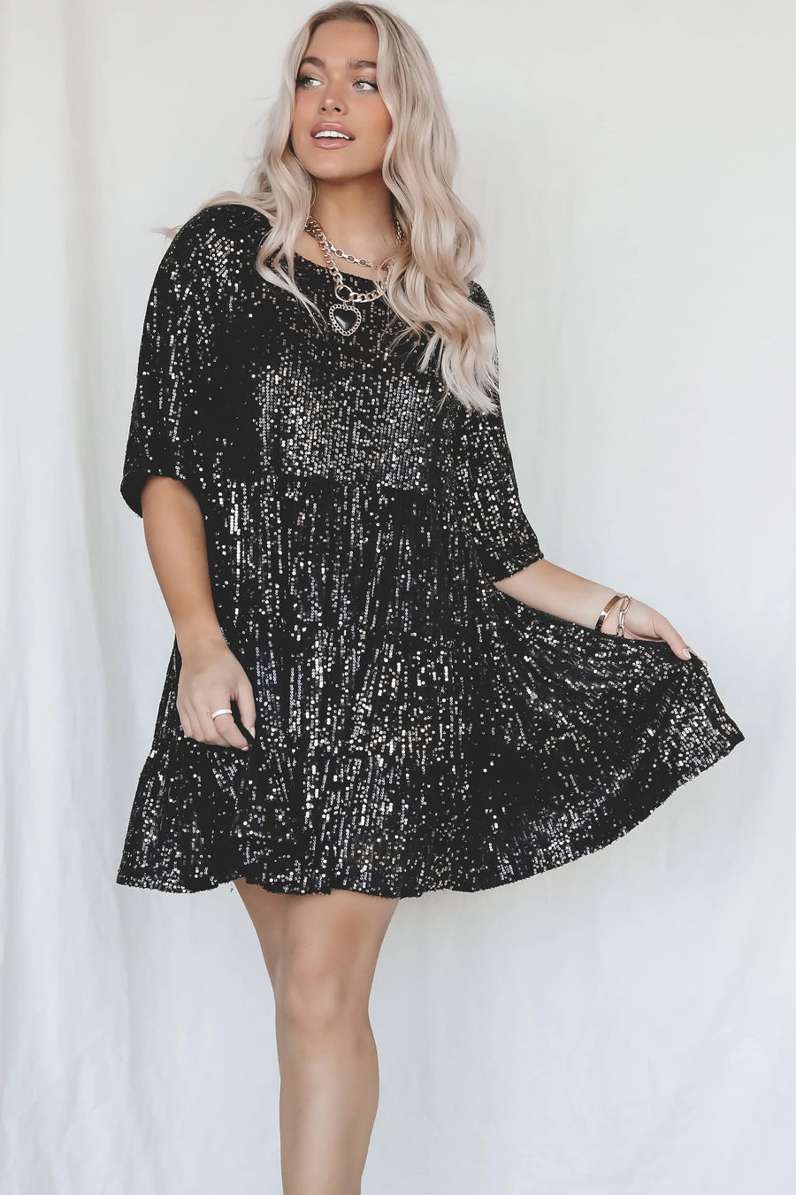 Smellmail™-Sequin Baby Doll Dress