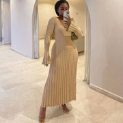 Smellmail™-New long-sleeved knitted mid-length high-elastic dress