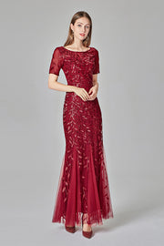 Smellmail™-Slim Fit Mesh Sequin Evening Dress Fishtail Dress