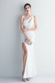 Smellmail™-One-shoulder fitted fishtail evening dress