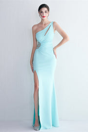 Smellmail™-One-shoulder fitted fishtail evening dress