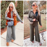 Smellmail™-Long Sleeve Wide Leg Jumpsuit