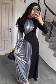 Smellmail™-Long Sleeve Slim Belt Fashion Dress Women's Irregular Long Skirt