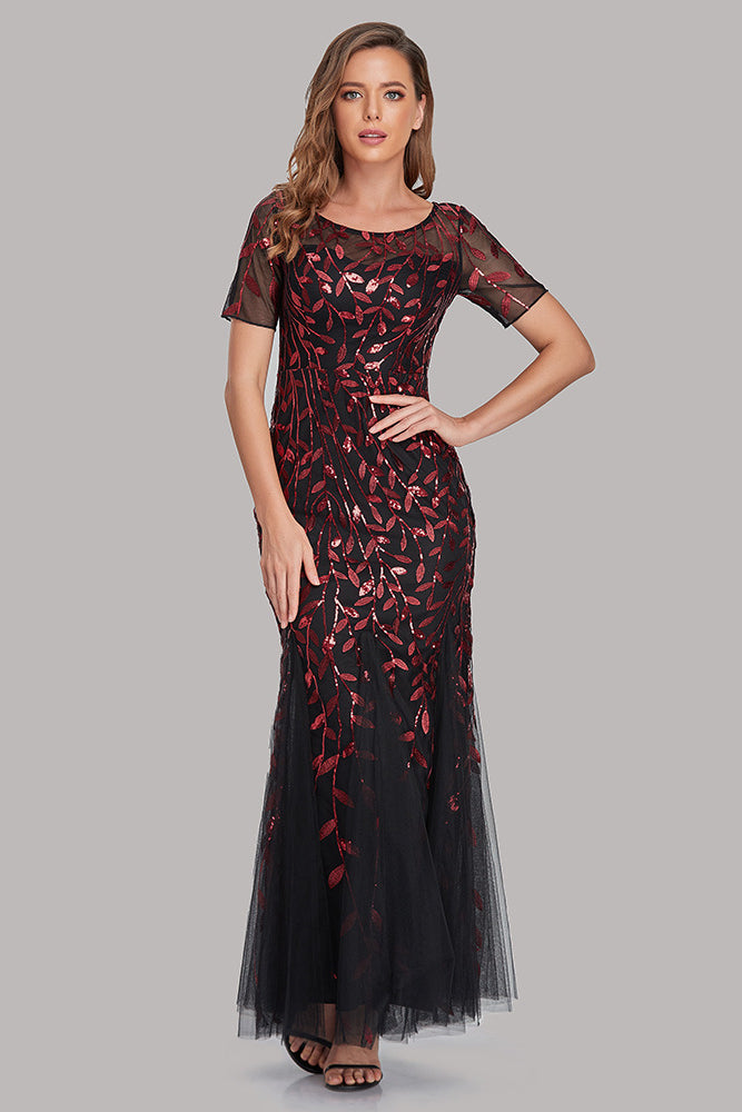 Smellmail™-Slim Fit Mesh Sequin Evening Dress Fishtail Dress