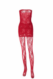 Smellmail™-Lace Sleeveless Dress Leggings Two-piece Set