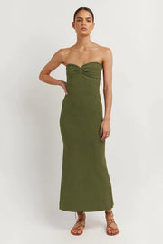 Smellmail™-Front Twisted Strapless Knitted Dress