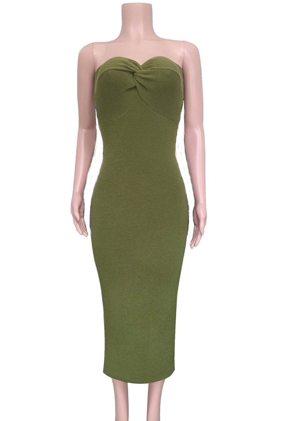 Smellmail™-Front Twisted Strapless Knitted Dress